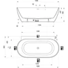 Kép 5/5 - Ravak Vana Freedom Wall II Tec 170x87, akrilkád, fekete/fehér, fekete túlfolyóval CC71700000