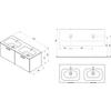 Kép 5/5 - Ravak SD 1200 Chrome II duplamosdó szekrény fehér, fekete fogantyúval 152 mm X000001747