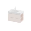 Kép 3/7 - Ravak SD Lite 80 J fürdőszobai szekrény mosdó alá Alabaster Pink X000001890
