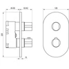 Kép 3/3 - Ravak Chrome II 063.00CR.O2.RB071 Falba süllyesztett termosztátos csaptelep, kétutas, többutas R-box multihoz, Króm X070455