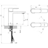 Kép 3/3 - Ravak Chrome II 014.20BL  mosdócsaptelep leeresztő nélkül, 175 mm Fekete X070458