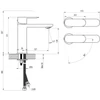 Kép 5/5 - Ravak Chrome II 014.21BL  mosdócsaptelep leeresztő nélkül, BeCool, 175 mm Fekete X070460