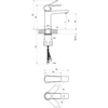 Kép 3/3 - Ravak LF 012.20BL Mosdócsaptelep 160 mm, lefolyó nélkül, fekete X070476