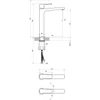 Kép 3/3 - Ravak LF 015.20BL Mosdócsaptelep 280 mm, lefolyó nélkül, fekete X070478