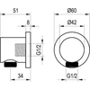 Kép 3/3 - Ravak 701.61RGB Fali zuhany csatlakozó, Rose Gold Brushed X07P709