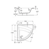 Kép 2/4 - Roca Easy 135x135 akril sarokkád, hidromasszázs nélkül - A248189000