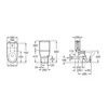 Kép 2/5 - Roca Meridian Mozgássérült monoblokkos WC-csésze, hátsó/alsó kifolyású, szerelőkészlettel (750 mm hosszú) - A34224H000