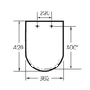 Kép 2/2 - Roca Meridian duroplast wc-ülőke fedéllel kompakt wc-hez, fém zsanérral A8012AB004