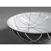 Kép 4/7 - Sapho MURANO LINEA üvegmosdó, átm:40x14cm, fekete/fehér (AL5318-13)
