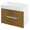 Kép 1/7 - SAPHO MEDIENA mosdótartó szekrény, 2 fiókkal, pipererendezővel, 77x50,5x49cm, matt fehér/natúr tölgy (MD082)