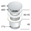 Kép 2/3 - SAPHO OMP TEA Mosdó lefolyó túlfolyó nélkül, nem zárható, magasság 30-45mm, réz/króm (147.555.5)