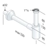 Kép 4/4 - SAPHO BRUCKNER CRONO mosdó szifon 1'1/4, átm:32mm, fehér (151.108.0)