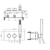 Kép 5/5 - SAPHO RHAPSODY Falba süllyesztett termosztátos kádtöltő csaptelep, 2-irányú váltóval, zuhanyszettel, króm (5508)