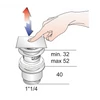 Kép 2/3 - SAPHO OMP TEA klik-klak mosdólefolyó, túlfolyóval, 5/4“, króm (8540.360.5)