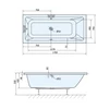 Kép 2/3 - SAPHO AQUALINE NISA kád, láb nélkül, 170x75x41cm, akril (A1775)