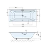 Kép 2/3 - SAPHO AQUALINE NISA kád, láb nélkül, 180x80x42cm, akril (A1880)