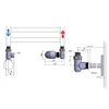 Kép 2/2 - SAPHO AQUALINE ECO COMBI csatlakozókészlet termosztáttal, jobbos, nikkel/fehér (CP994S)