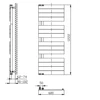 Kép 2/5 - SAPHO AQUALINE MILI fürdőszobai radiátor, 600x1222mm, matt fekete (DC626T)
