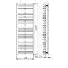 Kép 2/6 - SAPHO AQUALINE TONDI-E elektromos fürdőszobai radiátor, 600x1330 mm, 600W, matt fekete (DE486T)