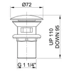 Kép 2/4 - SAPHO MINIMAL klik-klak mosdólefolyó, túlfolyóval, 5/4“, inox (MI057)