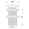 Kép 2/2 - SAPHO AURUM tartalék klik-klak mosdólefolyó, 5/4“, click-clack, szálcsiszolt INOX (ND-AU400)