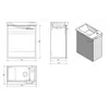 Kép 2/4 - SAPHO AQUALINE ZOJA mosdótartó szekrény, jobbos, 44x50x23,5cm, platina tölgy, (51046DP)