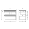 Kép 5/6 - SAPHO AQUALINE ALTAIR mosdótartó szekrény pulttal és mosdóval, 78,1cm, emporio tölgy (AI380-01)