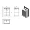 Kép 2/2 - SAPHO THEIA mosdótartó szekrény, 2 ajtóval, 56x70x44cm, rusztik fenyő (TH062-1616)