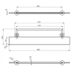 Kép 6/6 - SAPHO POLYSAN X-ROUND üvegpolc törölközőtartóval üvegre, króm (XR458)