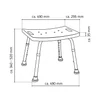 Kép 3/3 - SAPHO RIDDER Fürdőszobai szék, állítható magasság, max:100kg, mag:340-520mm, fehér, (A00601101)