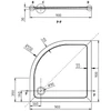 Kép 6/6 - SAPHO AQUALINE TECMI íves öntöttmárvány íves zuhanytálca, 90x90x3cm, R55 (PQ559)