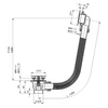 Kép 4/4 - SAPHO POLYSAN kád le- és túlfolyó, klik-klak, 1200mm, átm.:72mm, fehér (71858.10)