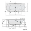 Kép 2/3 - SAPHO POLYSAN VIVA R 185 kád, jobbos, 185x80x47cm, Attraction Hydro-Air, króm (72129.4010)