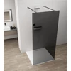 Kép 1/4 - SAPHO ESCA BLACK MATT Walk-in zuhanyfal, szabadonálló, füst üveg, 1000mm (ES1210-06)