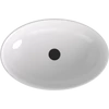 Kép 2/4 - SAPHO BANERA OVAL öntöttmárvány mosdó, 60x40cm, fehér/matt bézs (14397.82)
