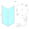 Kép 5/6 - SAPHO GELCO LORO nyílóajtó, sarokbelépős kabinhoz, 900mm, transzparent (GN4990)