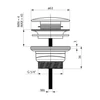Kép 4/4 - SAPHO BRUCKNER klik-klak mosdólefolyó, túlfolyó nélküli, 5/4“, 4-45mm, ABS/króm  (151.308.1)
