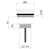 Kép 2/2 - SAPHO klik-klak mosdólefolyó, nem zárható, 5/4“, 5-65mm, króm  (CV3004)