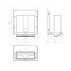 Kép 6/8 - SAPHO ESSENTIA tükrösszekrény, 1200mm, 2db automata szappan- és papírtörlőadagolóval (MUM000127)