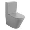Kép 1/6 - SAPHO PACO RIMLESS monoblokkos WC, alsó/hátsó kifolyású, ülőke nélkül, 38x64cm, duálgombos öblítőmechanikával, matt szürke (PC1012WRGR)