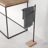 Kép 2/3 - SAPHO TRILLY álló törölközőtartó, matt fekete/bambusz (TR3141)