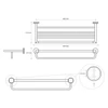 Kép 3/3 - SAPHO BEMETA STELLA fali törölközőtartó, 654x107x214mm (WS029)
