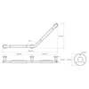 Kép 2/2 - SAPHO BEMETA OMEGA Kapaszkodó 135°, gumival, balos, 717x325x80mm, króm (104507701) (XR508)