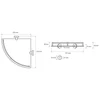 Kép 2/2 - SAPHO BEMETA OMEGA Sarok üvegpolc, 255x70x255mm, króm (104202162) (XR605)