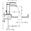 Kép 2/2 - Tres Cuadro-Tres egykaros mosdócsaptelep S méret nyitott cascade kifolyóval, húzórudas leeresztővel 00611001D
