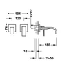 Kép 2/2 - Tres Cuadro Exclusive egykaros fali mosdócsaptelep 180 mm-es kifolyóval arany 00630001OR