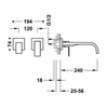 Kép 2/2 - Tres Cuadro Exclusive egykaros fali mosdócsaptelep 240 mm-es kifolyóval arany 00630002OR