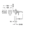 Kép 2/2 - Tres Cuadro Tres egykaros fali mosdócsaptelep 153 mm-es kifolyóval 00630003