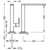 Kép 2/2 - Tres Cuadro-Tres oldalkaros mosdócsaptelep 220 mm-es kifolyóval 00648501