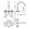 Kép 2/2 - Tres Cuadro-Tres pultba építhető dupla fogantyús szabadon álló mosdócsaptelep 00810501